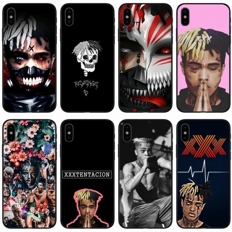 Чехол Rap Singer XXXTentacion MC мягкий силиконовый черный чехол для телефона iPhone 6 6plus 7 8plus 5 Φ