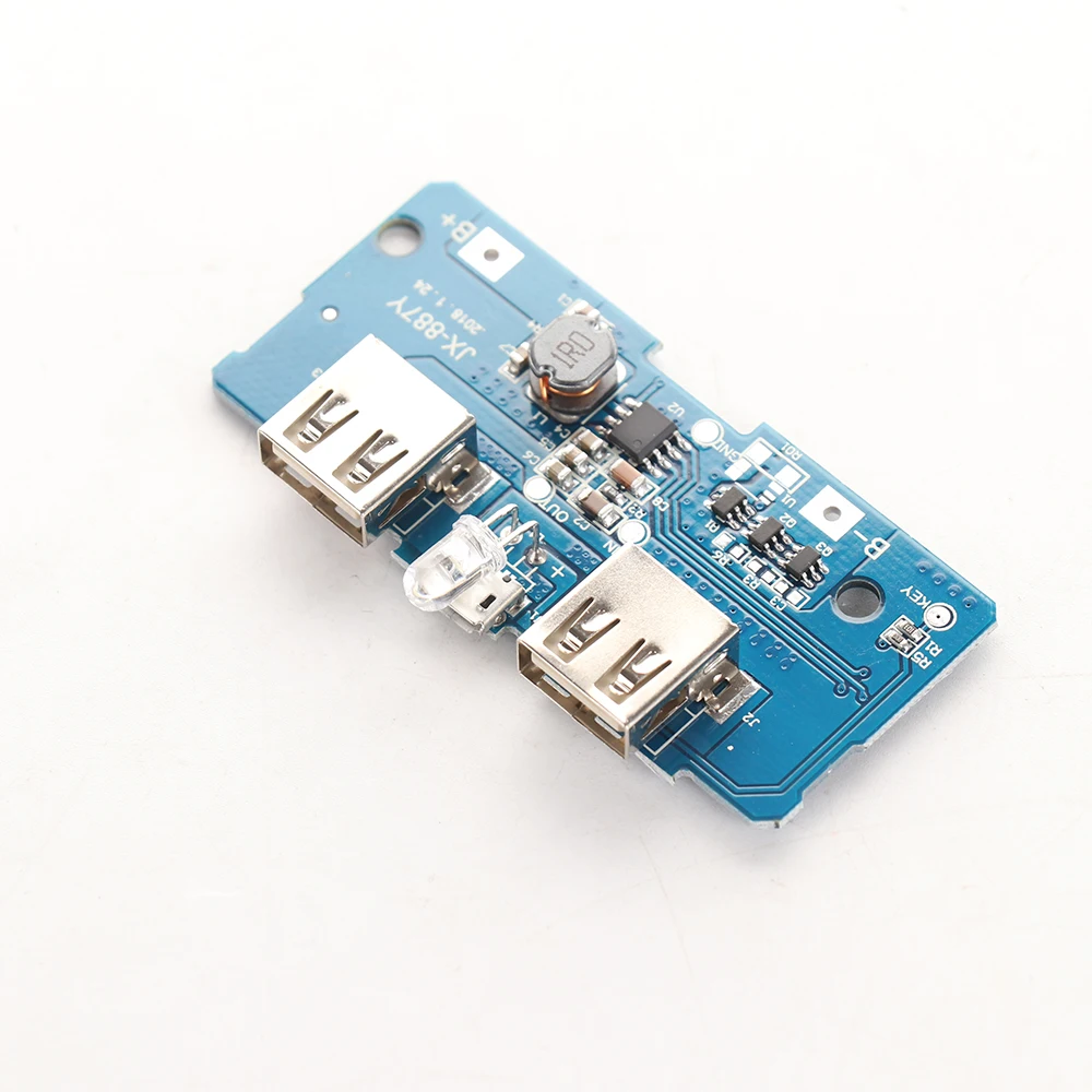 Двойной USB зарядка для мобильных телефонов цепи DIY 3 7 В до 5 1A 2A Boost модуль Power Bank