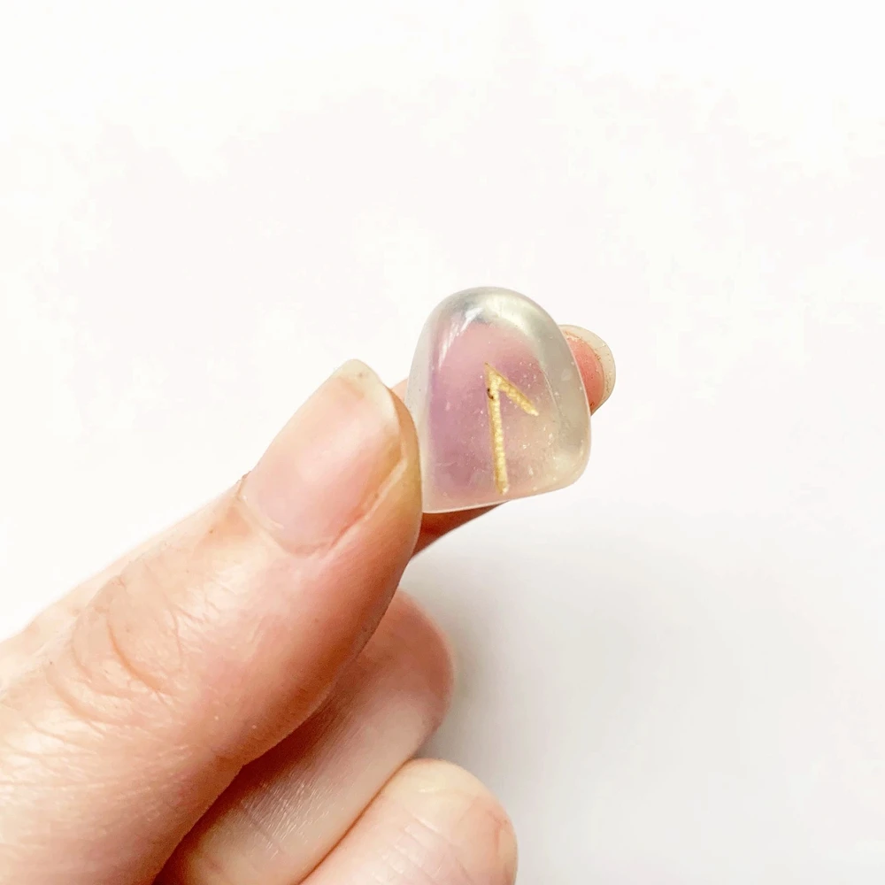 Branco opala opalita pedra runas conjunto adivinhação