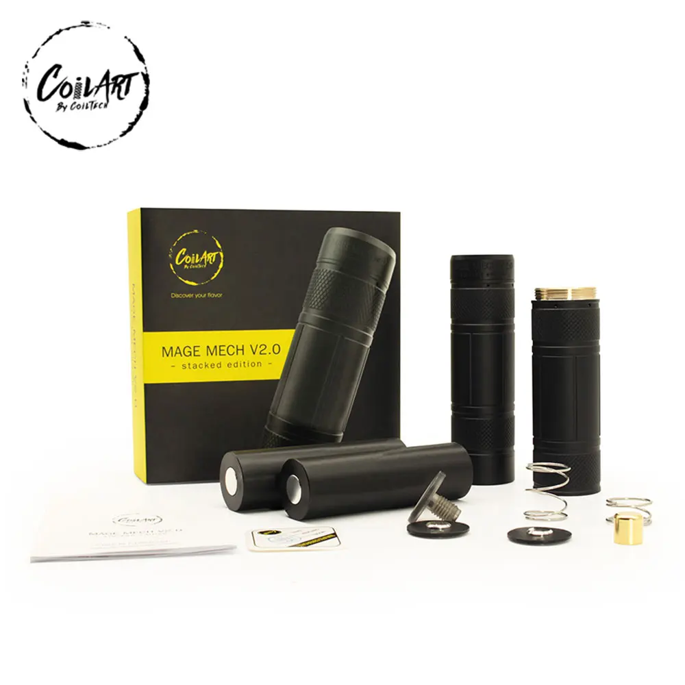 

Original Coilart Mage Mech Stacked Edition Mech Mod Electronic Cigarette 25mm Powered By 18650/20700/21700 Vape ecig Vaporizer