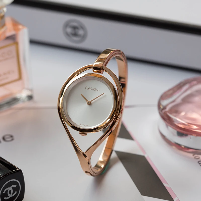 

CalvinKlein Watch Simple Scaleless Rose Gold Quartz Women's Watch K6L2S616