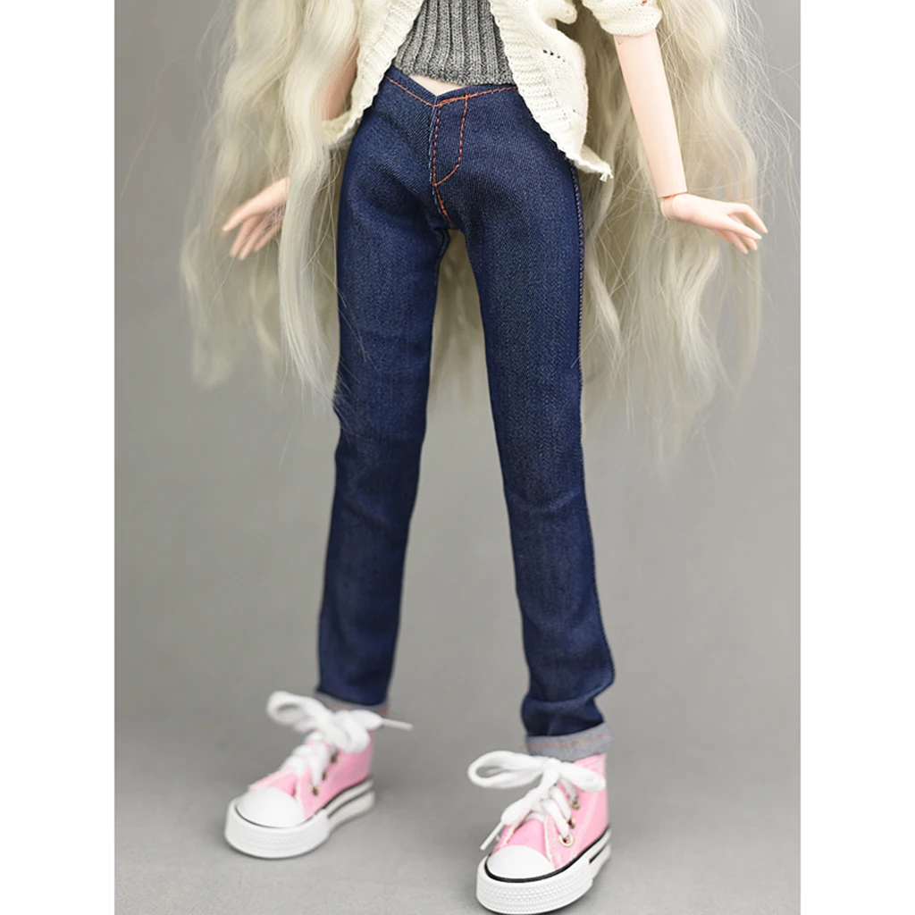Fashionable Jeans Pants Trousers Clothes For 1/4 BJD Girl Dolls Accessory