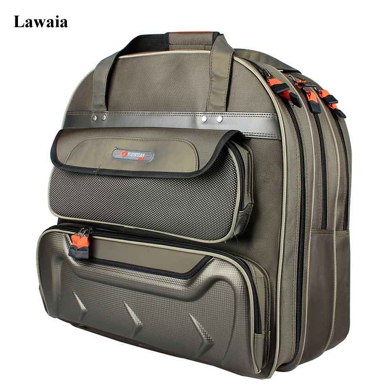 

Lawaia Fishing Gear Backpack, Three Layers Handbag Thicker Waterproof Fish, Wrapped In Hard Shell Fishing Bag High Capacity