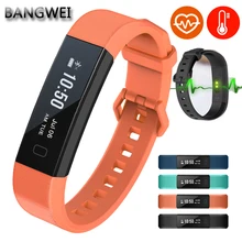 BANGWEI Mens Smart Wristband Bracelet Waterproof Sports Fitness Pedometer Sleep Heart Rate Monitor Digital Smart Watch Men+box