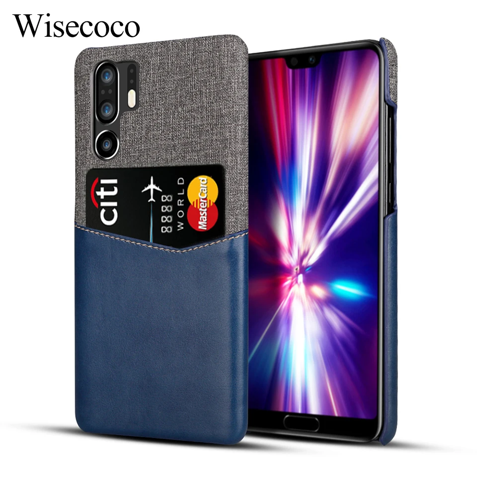 Мягкий тканевый чехол с отделением для карт Huawei P30 P20 Pro кожаный чехол-бумажник