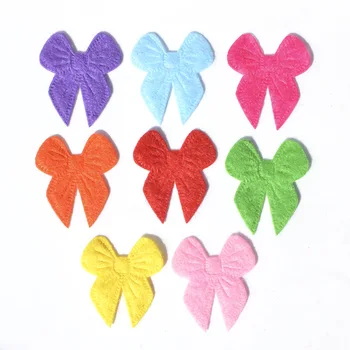 

DIY 60Pcs Mixed Fabric Scrapbooking 23*26mm Bowknot Patches Felt Accessories Applique for Craft/Clothing K03