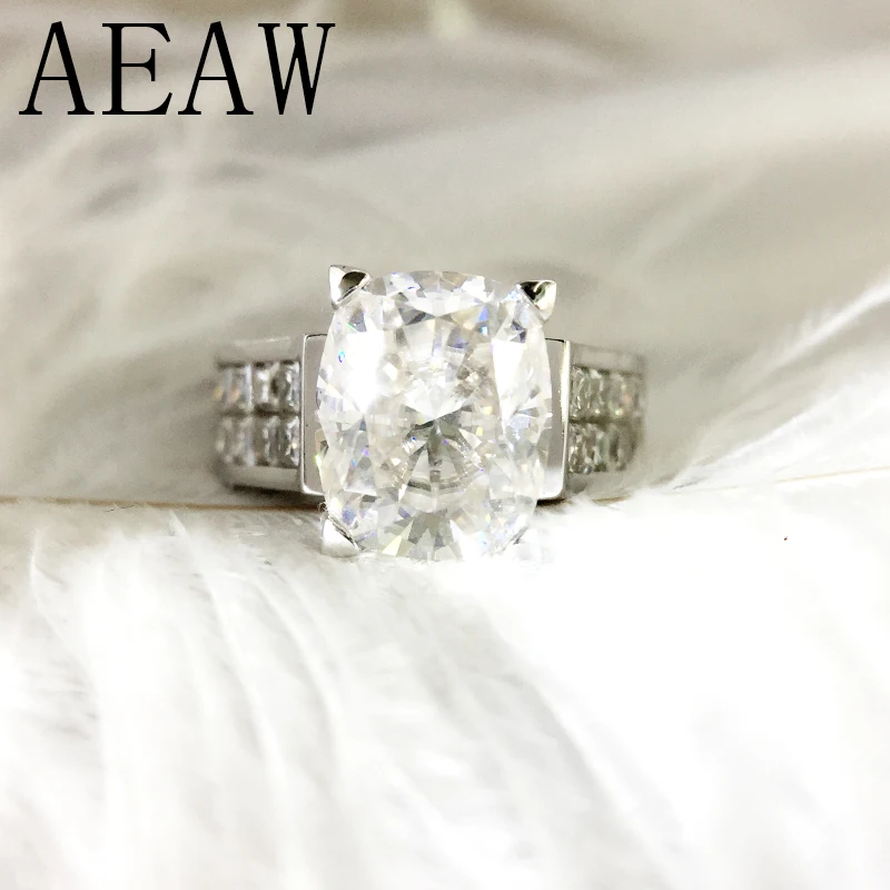 4 Carat ct DF Подушка Обручение & Свадебные муассанит кольцо с бриллиантом для Для женщин натуральная 14 к 585 Белое золото (тяжесть Стиль) 4 Carat ct DF Подушка Обручение & Свадебные муассанит кольцо с бриллиантом для Для женщин натуральная 14 к 585 Белое золото (тяжесть Стиль)