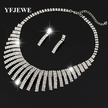 

YFJEWE Women's Jewelry mystic Simulated Silver plated Pendant Angel Jewelry Sets Womens Artificial Necklace earring Set N159