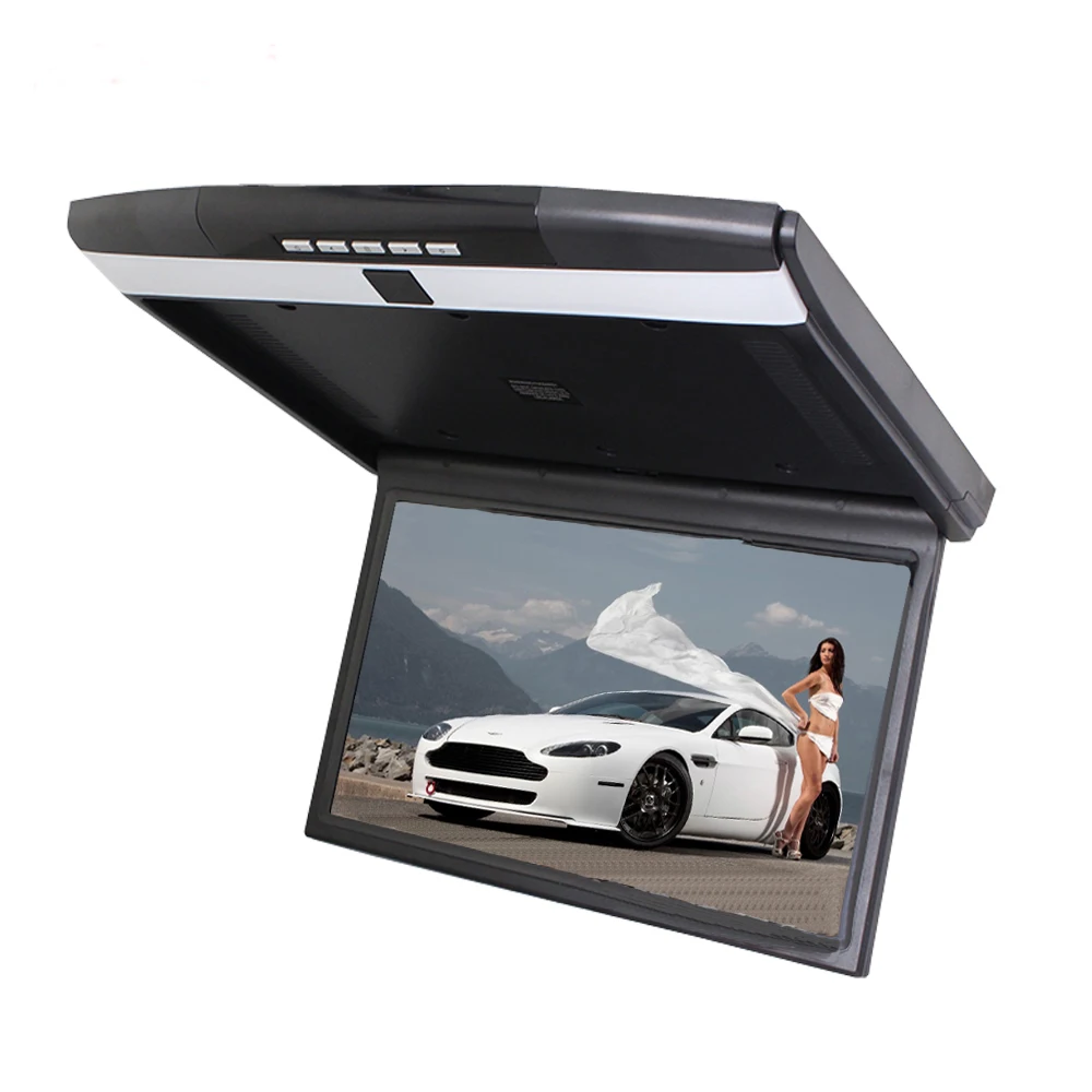 15.6" Car Flip Down Monitor Roof celing Overhead 169 Wide Screen IR FM