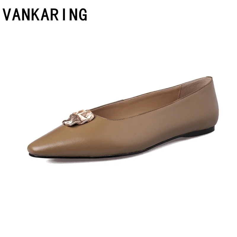 

brand women shoes casual spring oxford office lady shoes genuine leather women female shallow pointed toe flats dress shoe mujer
