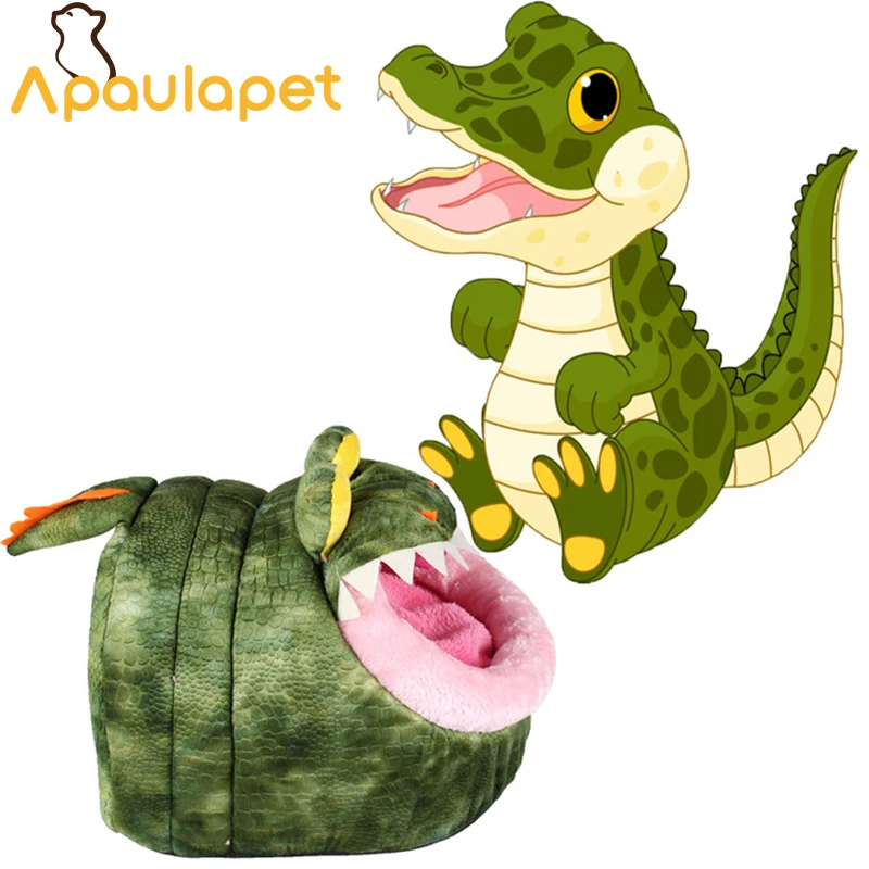 APAULAPET Забавный мягкий флисовый крокодил динозавр собака кошка кроватка для