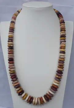 

huij 004903 Natural 8-20mm Mookaite Rondelle necklace