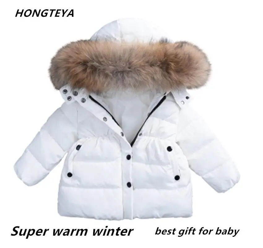 Горячая Распродажа зимняя детская утепленная одежда с хлопковой подкладкой для мальчиков и девочек, пальто с большим меховым воротником, утепленная куртка
