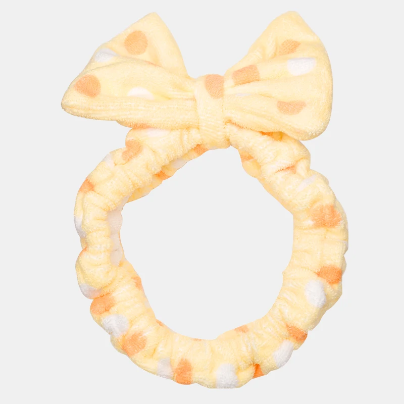 EHEH Lady Cute Bow Hairband Dot Point Headband Absorbent Washing Face SPA Mask Bathing Accessories Elastic Hair Holder