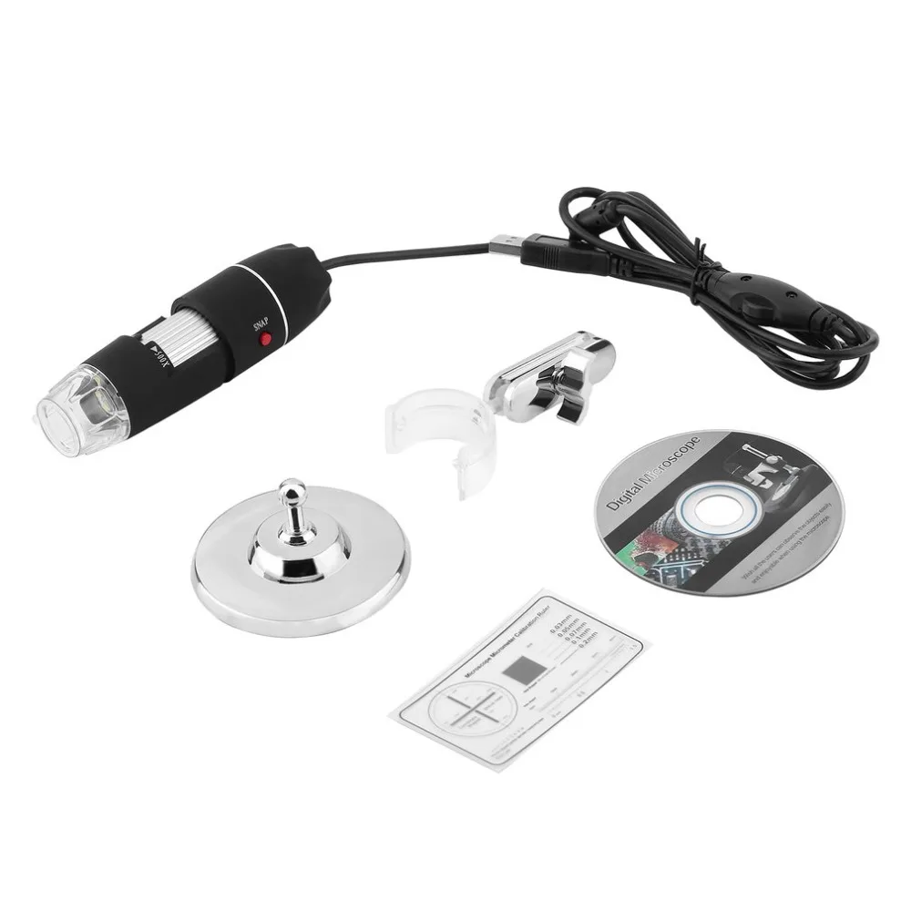 Practical Electronics 2MP USB 8 LED Digital Camera Microscope Endoscope Magnifier 50X~500X Magnification Measure Dropshipping |