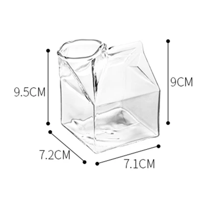 Квадратная термостойкая молочная чашка креативная коробка для молока прозрачная стеклянная бутылка для воды - Цвет: Прозрачный