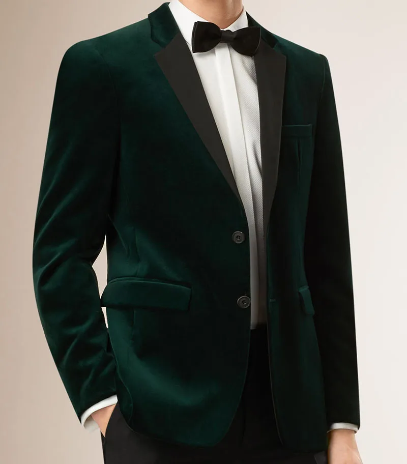 Мужской темно-зеленый бархатный роскошный пиджак, Мужской приталенный Блейзер, пиджак Vestido, мужская верхняя одежда, пальто - Цвет: same as photo
