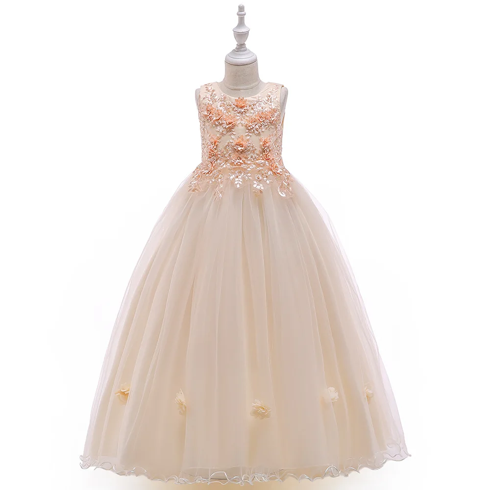 

Kids Wedding Party Dress Flower Girls Tutu Princess Birthday Dress Toddler Teenage Girls Elegant Ball Gown Vestidos Chritmas