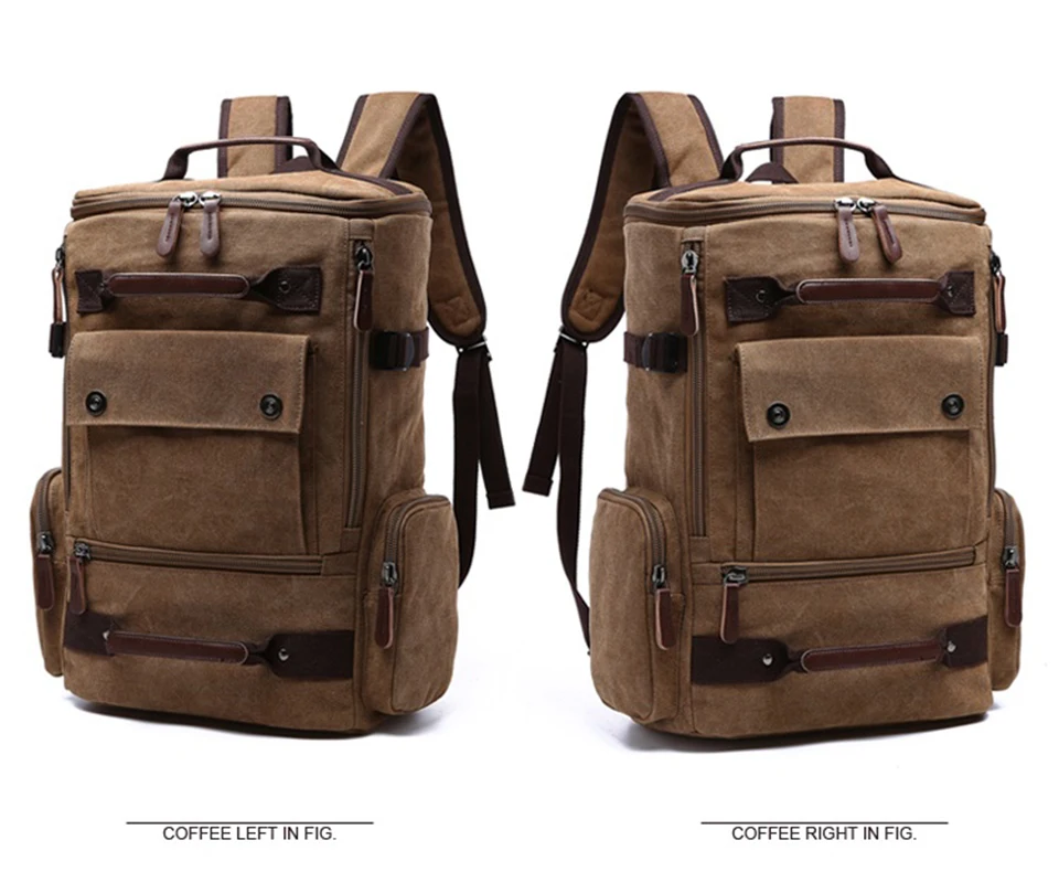 3 Canvas Backpack 15.6'' Laptop Backpacks Men Bagpack Wearproof School Bag for Teenage Male Knapsack Travel Bags Fashion Rucksack