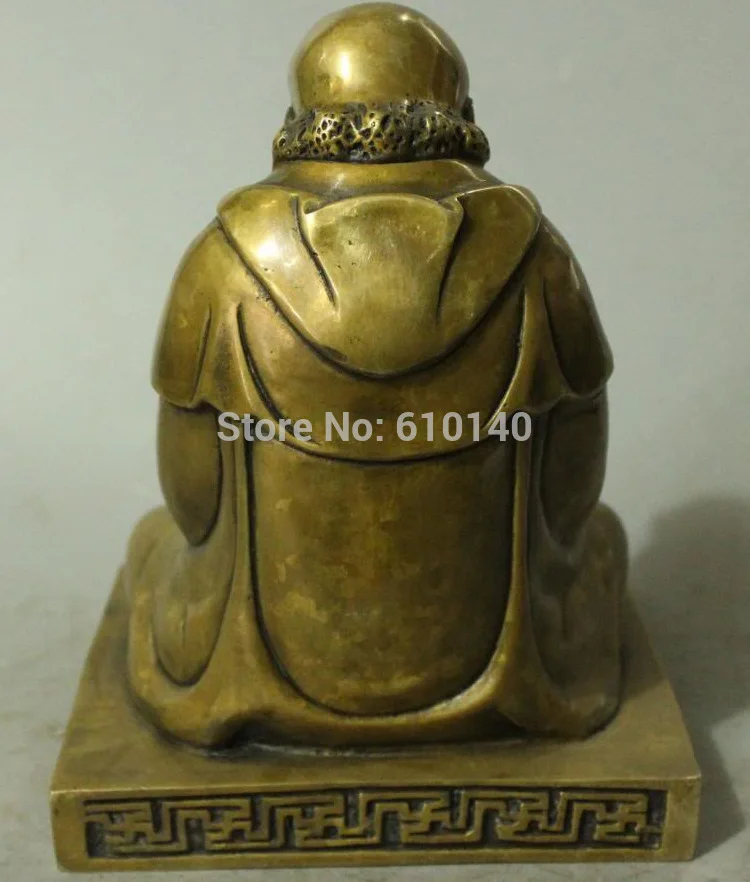

10"Chinese Bronze Buddhism Arhat Seat Damo Bodhidharma Dharma Buddha Base Statue