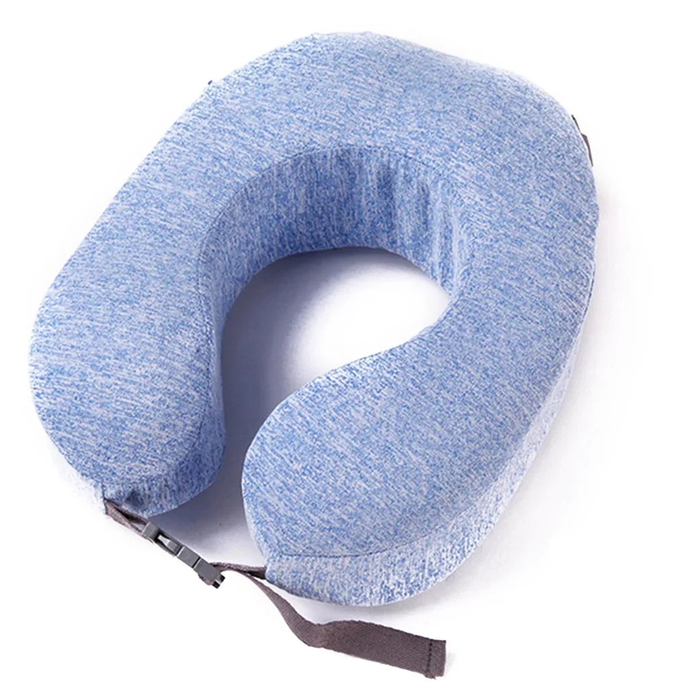 Новая u-образная подушка для путешествий с эффектом памяти, поддержка шеи, подушка для самолета LXY9 - Цвет: Blue