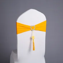 Сделай Сам, 50 шт./партия, эластичная лайкра, ремешок для стула с китайским узлом для свадебного украшения, вечерние пояса для стула, черный/красный