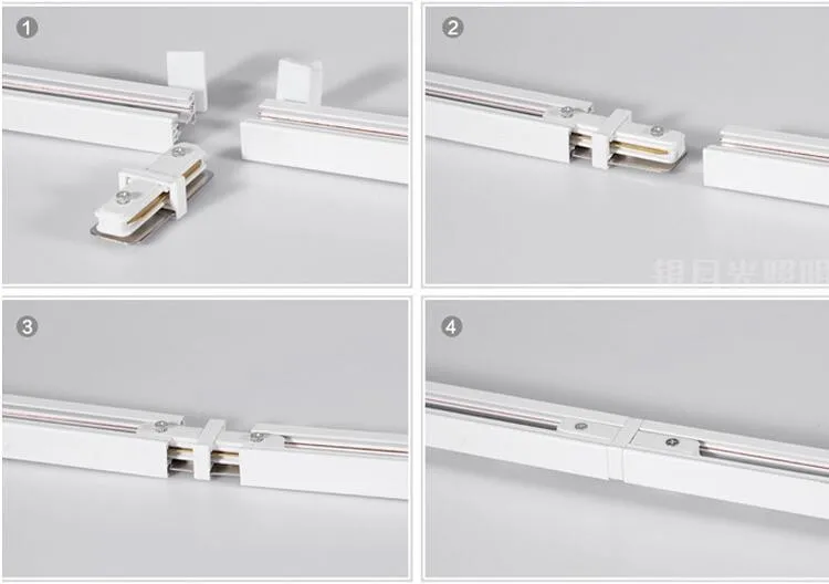 6 шт/лот 1 м рельс для светодиодного трека, 2 провода рельсы, черный/белый корпус, разъемы для рельсов, L I T разъемы
