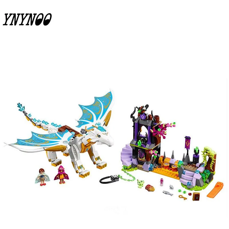 (YNYNOO) 10550 Biały Smok Elf elfy Seria Długo Po Rescue Cction Blok Bloki Z 41179 Dziewczyny Montowane Zabawki