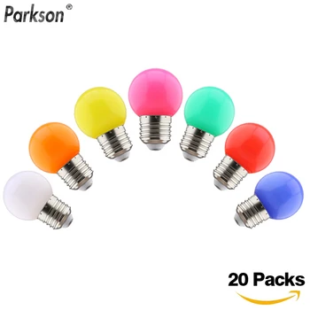 

20Pcs Bombillas E27 LED Bulb 220V G45 1W Colorful Light LED Flashlight Lamparas Chandelier Christmas Decorations Lamp For Home