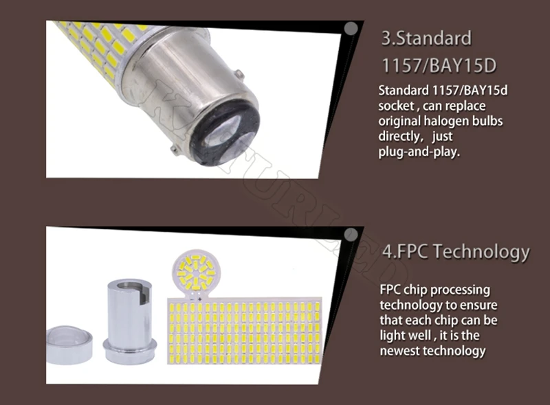 1 шт. 1157 BAY15D 1500 люмен чрезвычайно яркие 144 чипсеты P21/5 Вт 1016 светодиодный лампы с проектором для тормозной светильник, 6000K ксенон белый