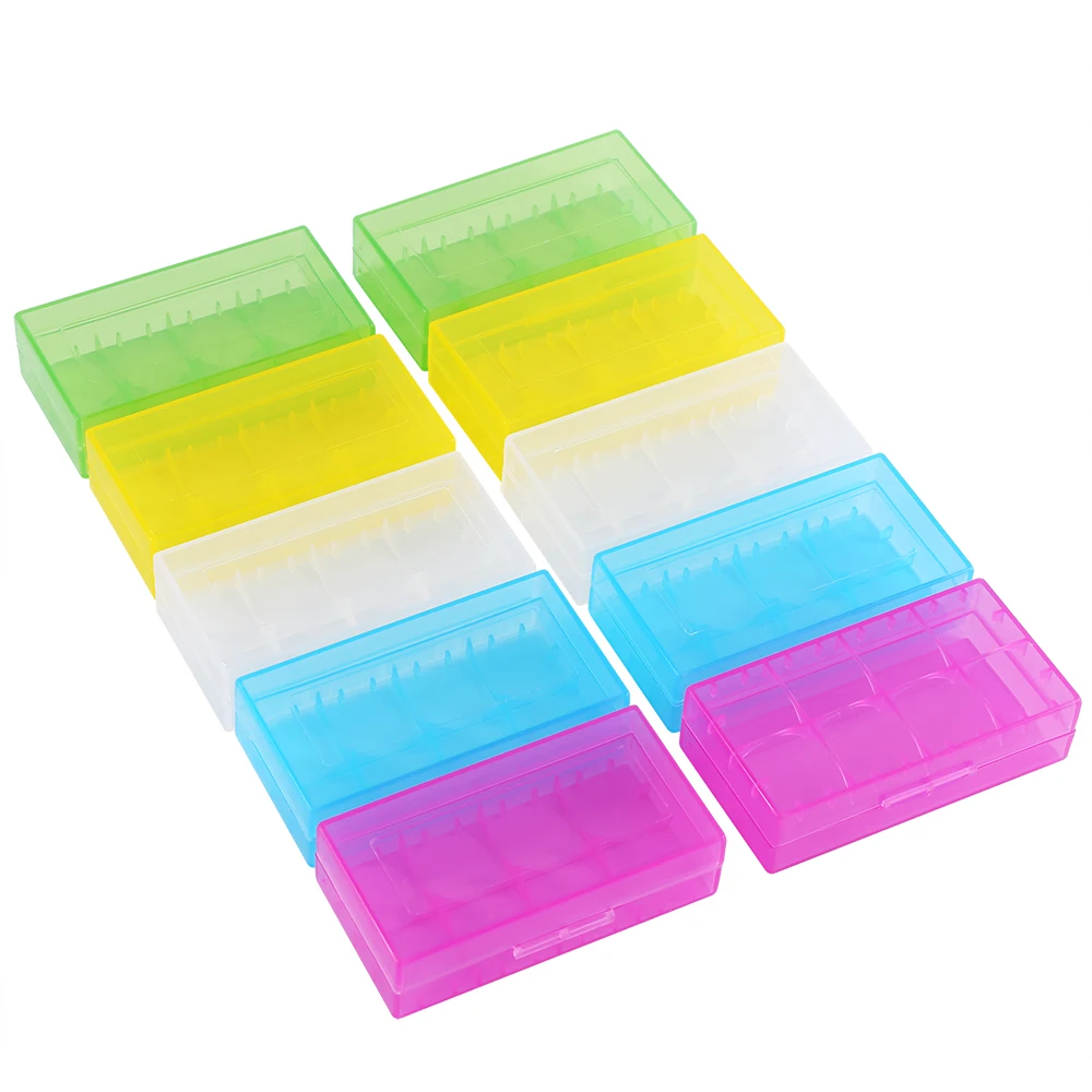 

10Pcs/Pairs 18650/18350 Battery Case Hard Plastic Holder Storage Box Cover