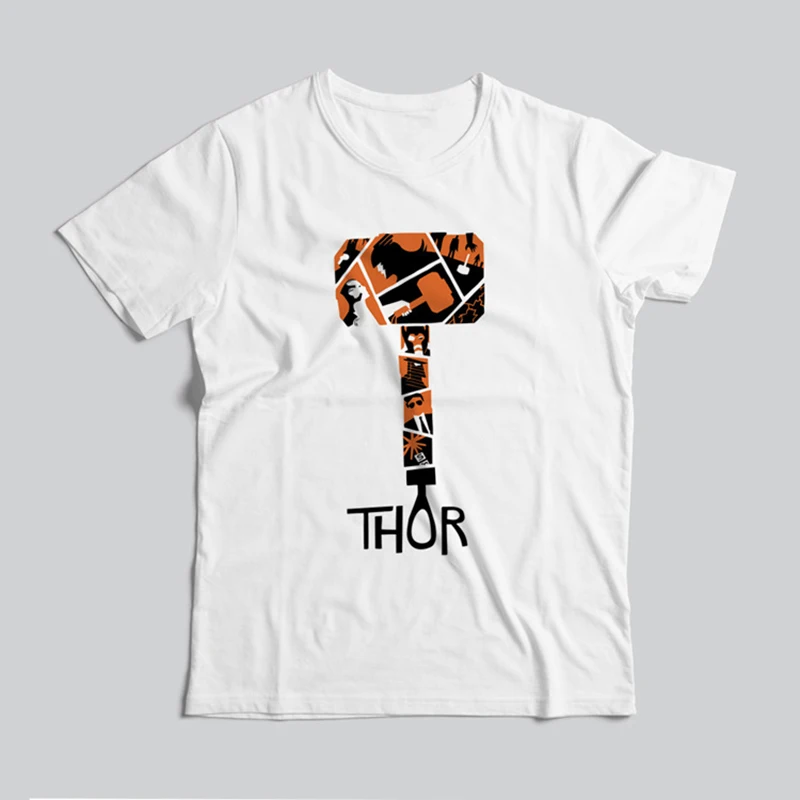 Мужская футболка с логотипом Марвел Тор Ragnarok Hammer | Размеры XS-XXXL модные футболки