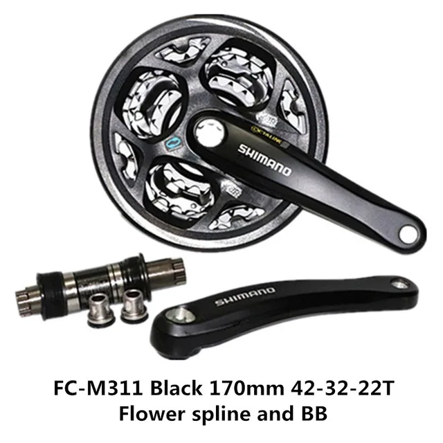 SHIMANO Crankset 8-Speed Black FC-M311 42//32//22T 170mm