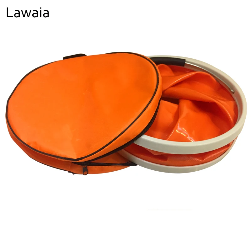 Lawaia Folding Fishing Box Bucket Portable Boat Tool Buckets Telescopic 11L 20L Orange Tackle | Спорт и развлечения
