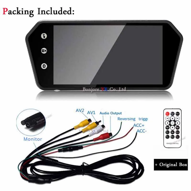 Автомобильный монитор заднего вида Koorinwoo сенсорный экран 1024x600 TF USB Bluetooth MP5