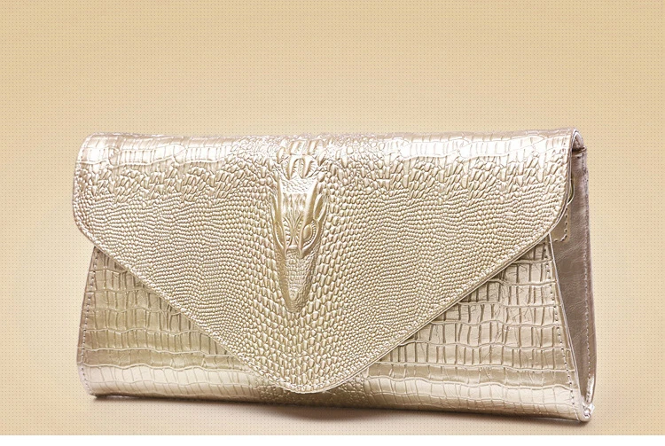 Натуральная кожа крокодила модель сумки Для женщин дизайнер цепи сумки на ремне Дамская мода вечерний клатч роскошные золотые кошелек