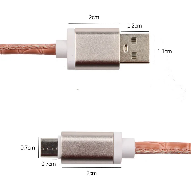 1 м зернистая кожа Striae Micro USB 2A Дата и синхронизация зарядное устройство провод для быстрой зарядки кабель для samsung Galaxy для других телефонов Android