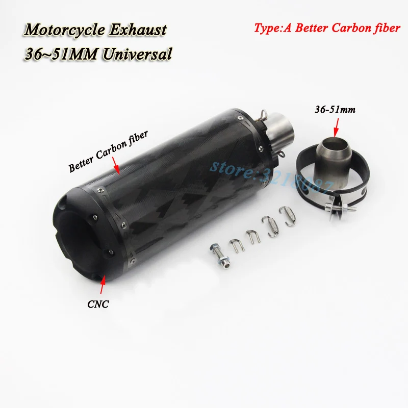 

Universal Motorcycle Exhaust Modified Twobrothers Motorbike Carbon Fiber Muffler Two Brothers Racing For Ninja300 z750 CBR1000RR