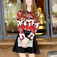 Nice Fashion Women Blouse Nice Spring Elegant Office OL Blouse Long Sleeve Shirt Sweet Girl Blouse Wild Casual Tops AD-GL058
