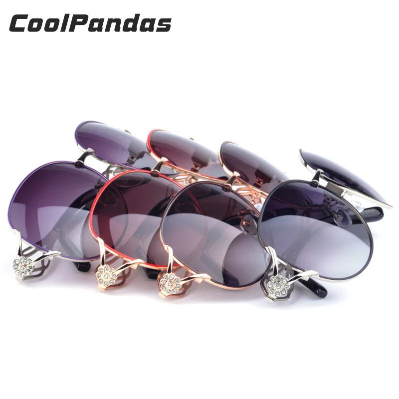 Новинка, роскошные брендовые поляризационные солнцезащитные очки для женщин, бриллиантовые ножки, металлическая оправа, градиентное покрытие, солнцезащитные очки Oculos De Sol Feminino