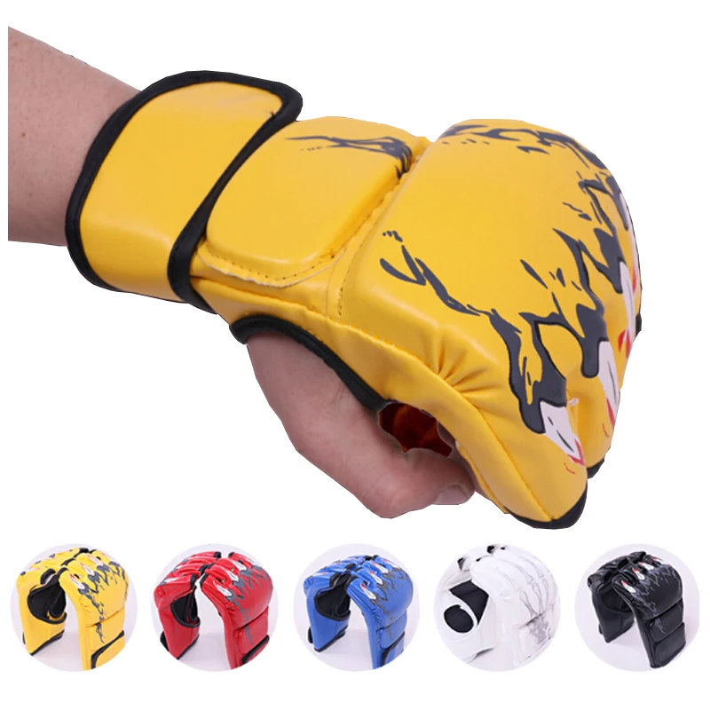 2017 New Type Boxing Gloves ,PU Leather Half Mittens Perfect to MMA