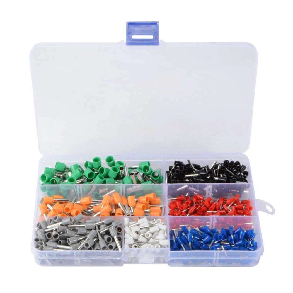 

600Pcs/Set Wire Ferrules Crimp Terminal Connector 10#-22# AWG Assortment Insulated Cord Pin End Kit With Case AD190