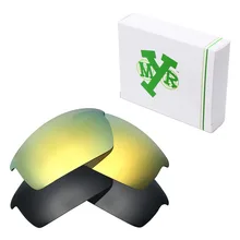 2 пары Mryok поляризованные Сменные линзы для Окли колпак солнцезащитные очки маскирующий Черный& 24 K золото