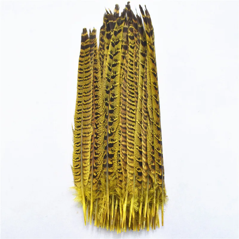 

20pcs/lot 30-35cm Yellow Natural Pheasant Feathers Tail DIY Wedding decoration Accessories party Flower Arrangement Headdresses