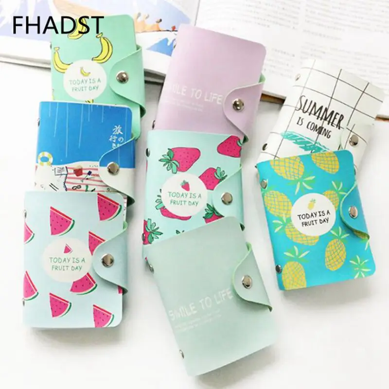 Cute 24 Bits Card ID Holders Case PU Leather Function Business Holder Women Credit Passport Bag Wallet | Багаж и сумки