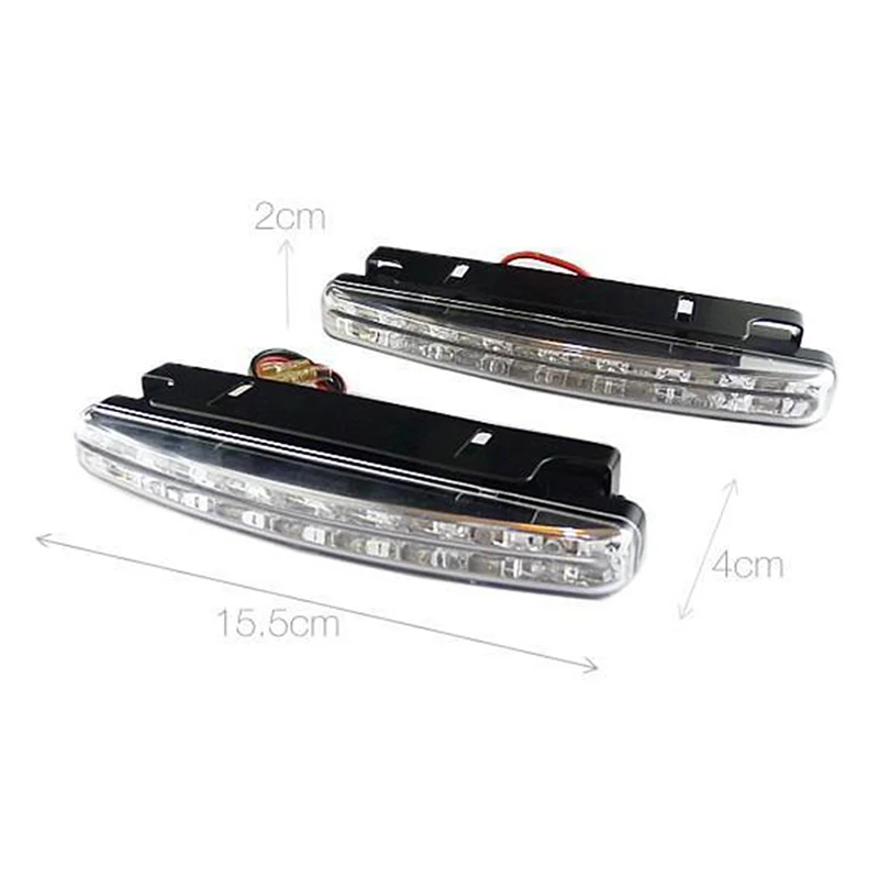 Auto Fog Light LED 8LED DRL 8W 6000K White Beam Bar Driving Daylight Daytime Running Luminous Exterior Parts Bulb | Автомобили и