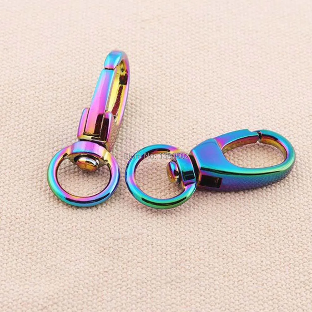 10pcs HOT Fashion Rainbow Color 39mm(1.5inch) metal swivel Snap Hooks buckles for DIY accessories