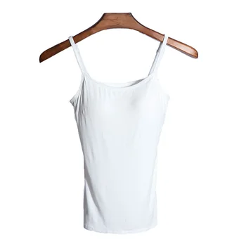 

New Style Modal Strap Shirt With Bra Female Sexy Vest Sleep Top Summer Nightshirt Camis O-Neck Sleepshirt Casual Home Clothes