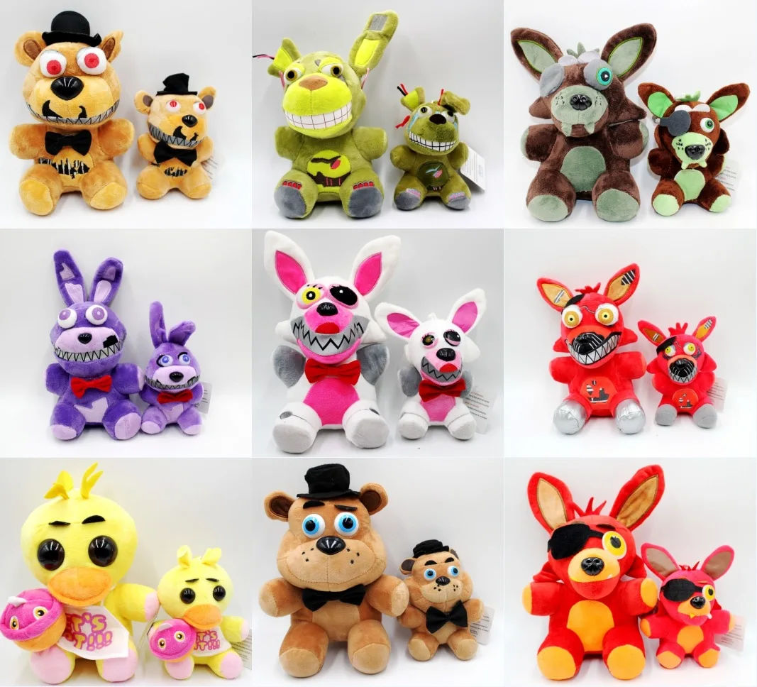 18 см Плюшевые игрушки Fnaf мягкие Five Nights At Freddy's плюшевые с замком Fazbear Mangle Bonnie Foxy