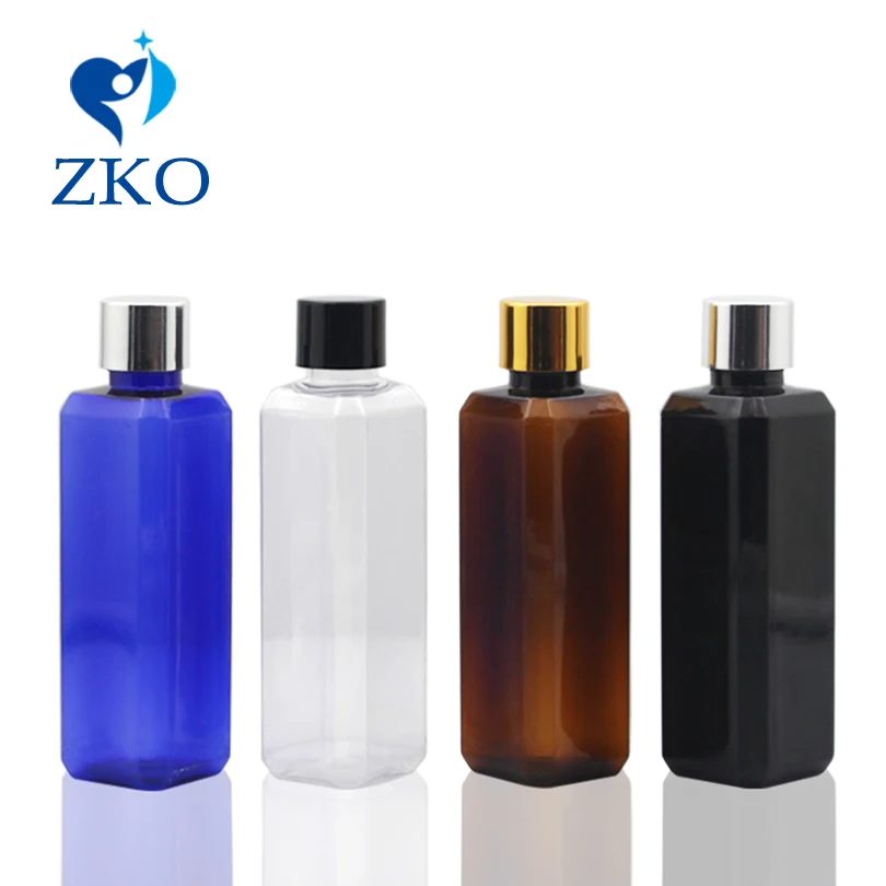 

1 pcs Free Shipping 100ml Square bottle with Electroplating cap Cosmetic bottles
